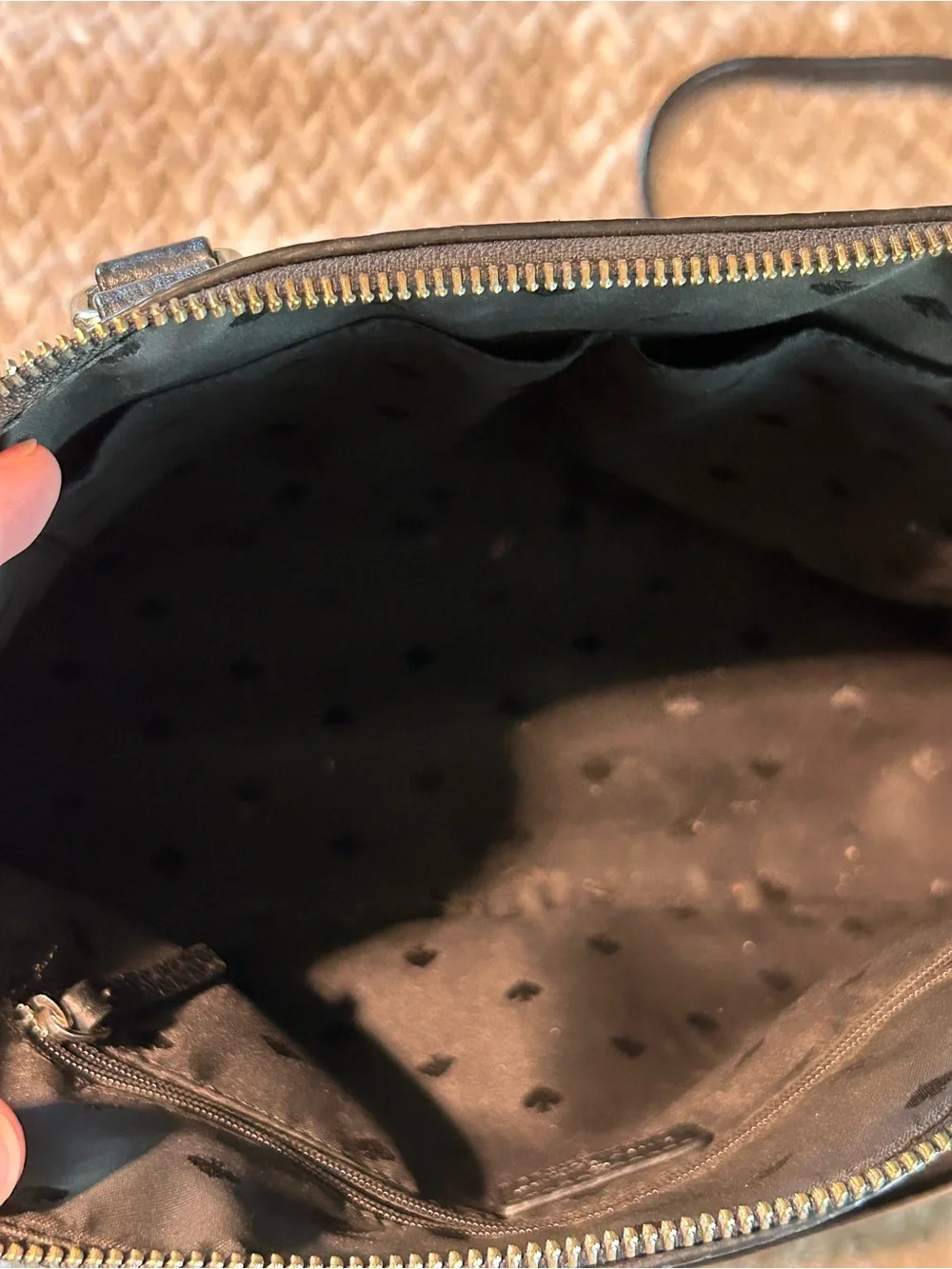 kate spade Black Pebbled Leather Satchel with Crossbody Strap